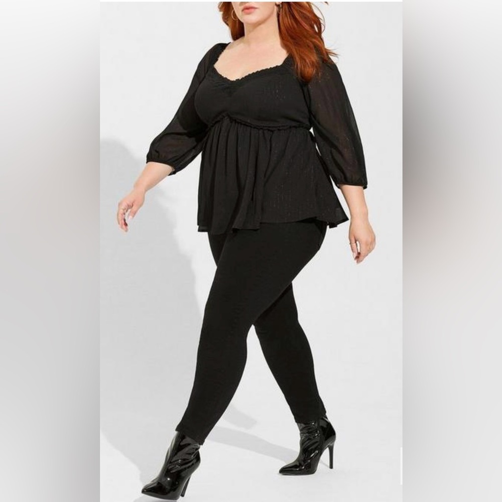 NWT Torrid Babydoll Crinkle Chiffon Blouson